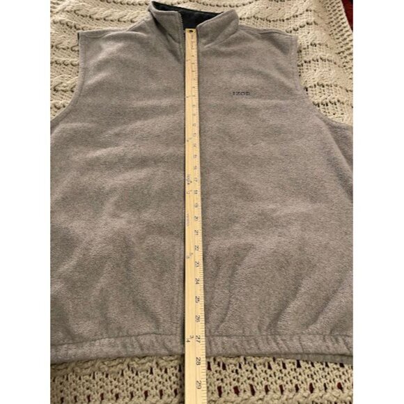 Izod Mens Gray Fleece Vest Zip-Up Sleeveless Jacket L Size - Picture 9 of 16